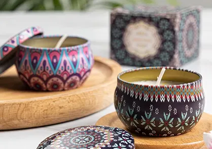 Blue White Porcelain Series Design Organic Natural Soy Wax Aromatherapy Tin Candles Citronella Scented Thanksgiving Easter