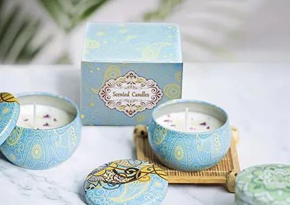 Blue White Porcelain Series Design Organic Natural Soy Wax Aromatherapy Tin Candles Citronella Scented Thanksgiving Easter