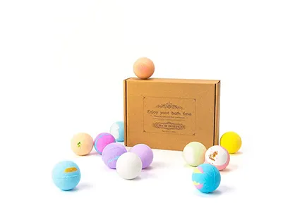 100% Natural Bath Bomb for Gift Set with Flowers Colorful Ball Lavender Sandalwood Coconut Milk Helps Sleep Relieves Stress