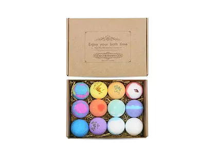 100% Natural Bath Bomb for Gift Set with Flowers Colorful Ball Lavender Sandalwood Coconut Milk Helps Sleep Relieves Stress