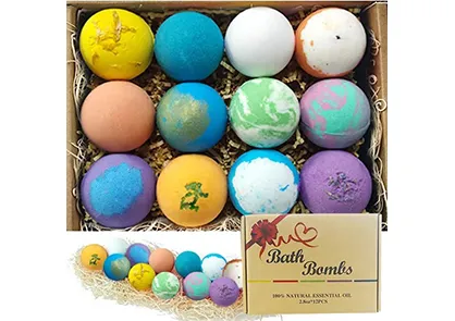 100% Natural Bath Bomb for Gift Set with Flowers Colorful Ball Lavender Sandalwood Coconut Milk Helps Sleep Relieves Stress