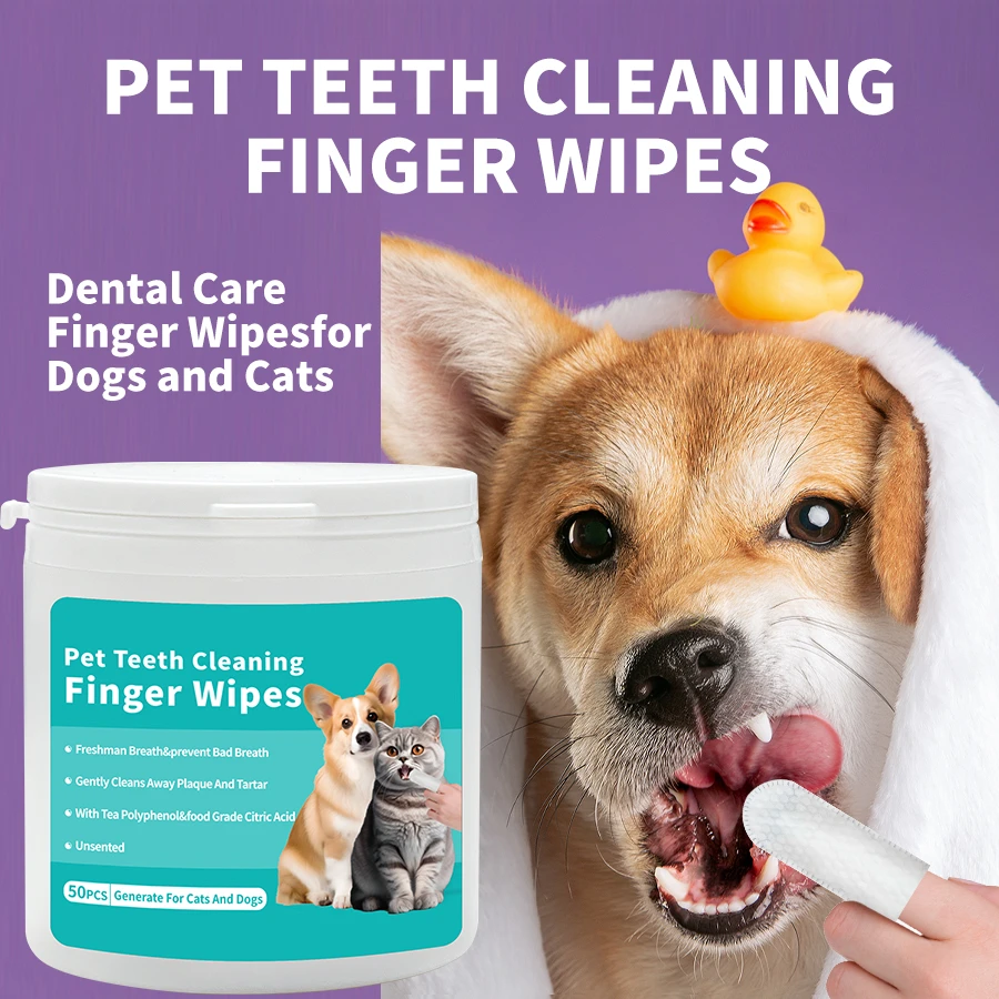 No Rinse Dog Teeth Whitening Wipes Sustainable Pet Teeth Care