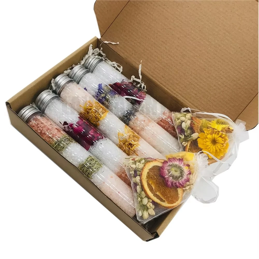 100% Natural Aromatherapy Organic Herbal Bath Salts Gift Set with Essential Oil for Mother's Day Christmas Valentine