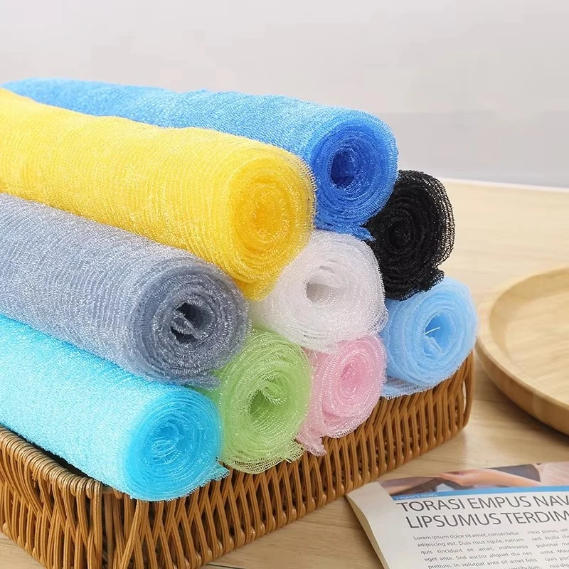 Japanese Stretchable Nylon Bath Scrubber & Exfoliating Towel with Hypoallergenic Eco-Friendly Features for Home & Hotel Use