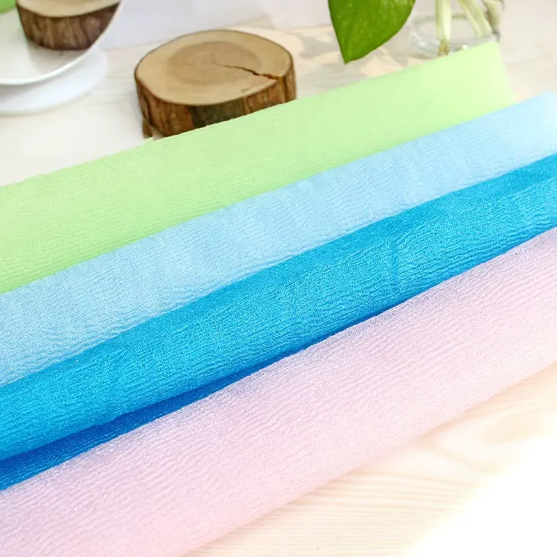 Japanese Stretchable Nylon Bath Scrubber & Exfoliating Towel with Hypoallergenic Eco-Friendly Features for Home & Hotel Use