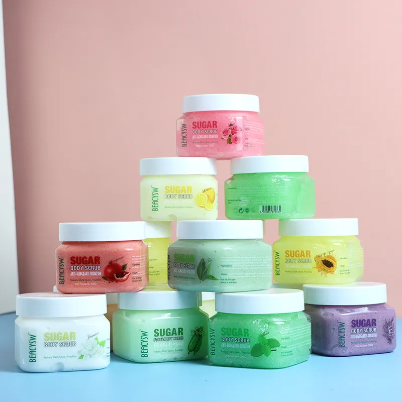 Private Label Brown Sugar Tumeric Coffee Himalayan Salt Charcoal Coconut Bodyscrub Set Face Exfoliating Whitening Body Scrub