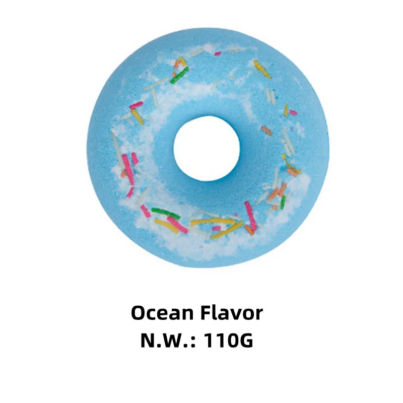 Organic Colorful Donut Shape Bath Bombs Kids Bubble Bath Fizzer Donut Bath Bomb Gift Set for Shower Wholesale