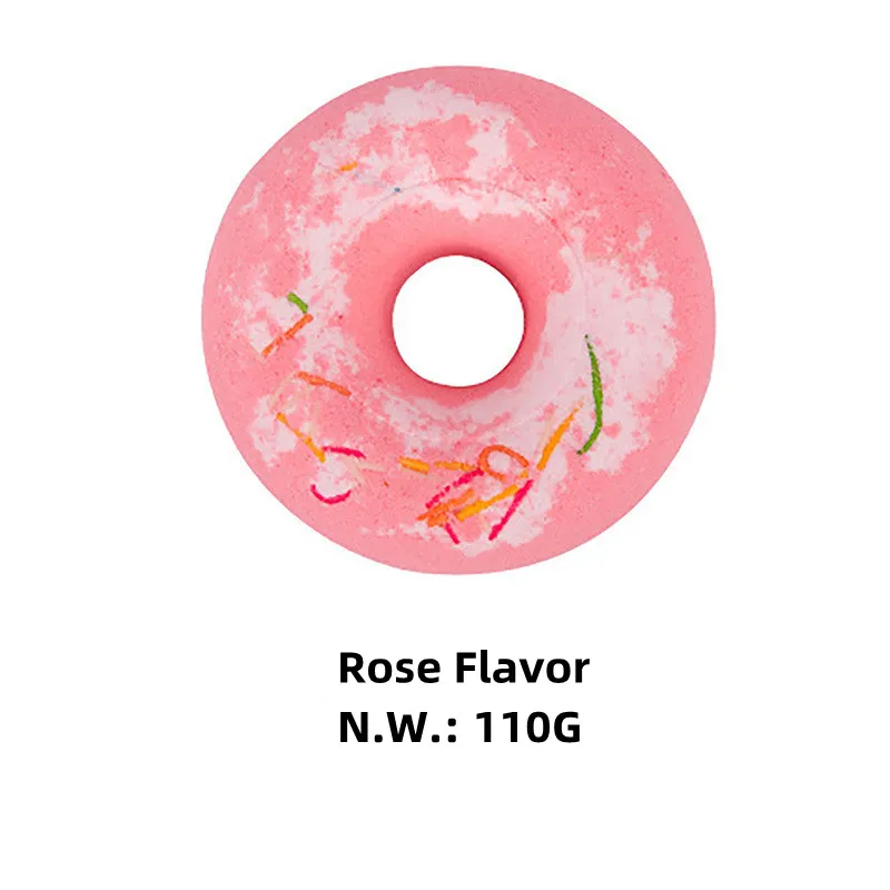 Organic Colorful Donut Shape Bath Bombs Kids Bubble Bath Fizzer Donut Bath Bomb Gift Set for Shower Wholesale