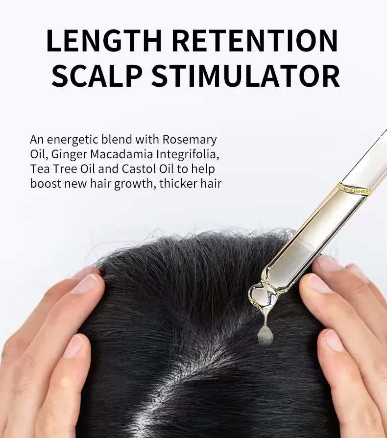 100% Natural Herbal Hair Growth Oil Tea Tree Rosemary Vegan Organic Anti-Loss Regrowth Scalp Care Curly Hair Private Label