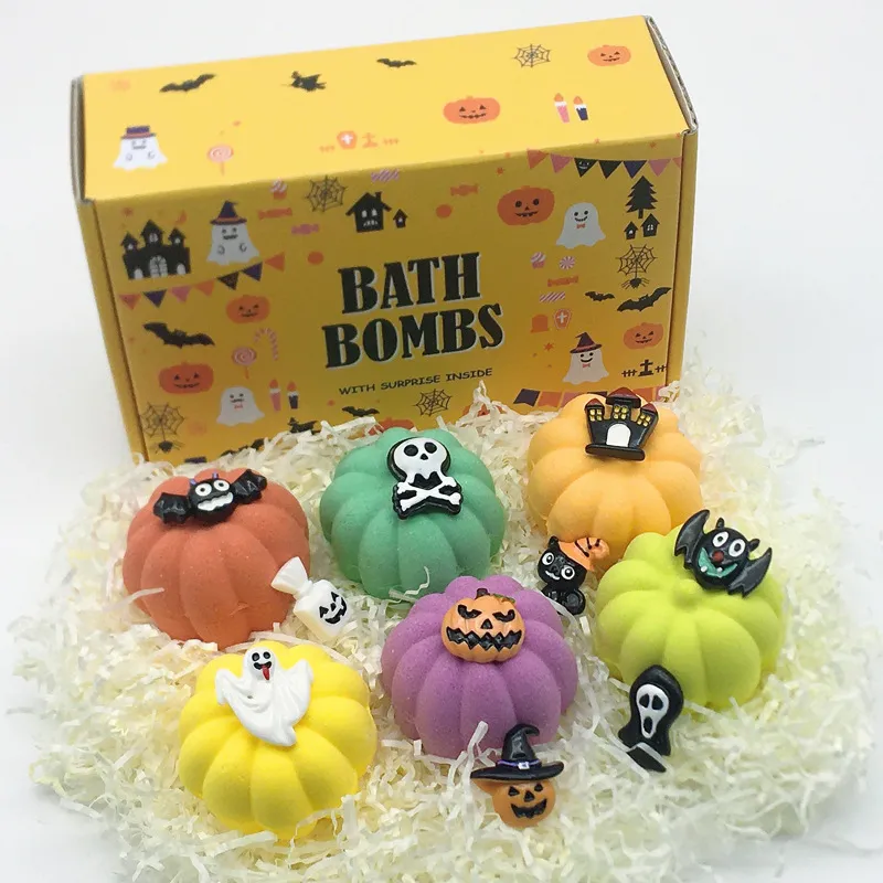 Natural Halloween Pumpkin Bath Bomb Gift Set for Kids Skin Care