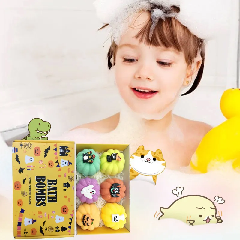Natural Halloween Pumpkin Bath Bomb Gift Set for Kids Skin Care