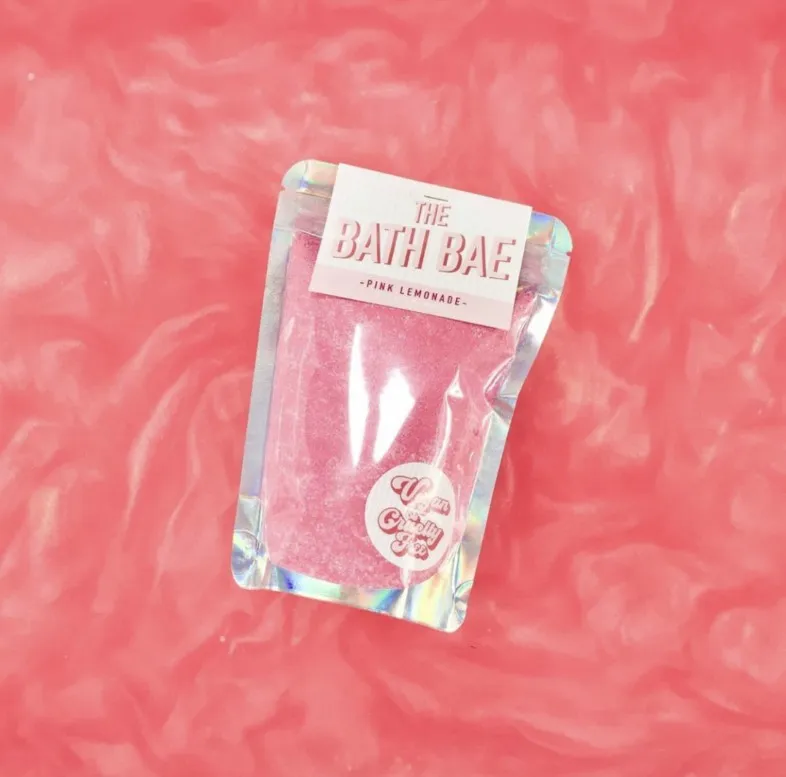 Handmade Cherry Scented Red Shimmer Bath Bomb in a Bag?