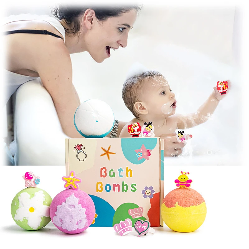 Luxury Bathbombs Manufacturer Wholesale Natural Organic Kids Bath Bombs Set With Custom Surprise Toys Inside