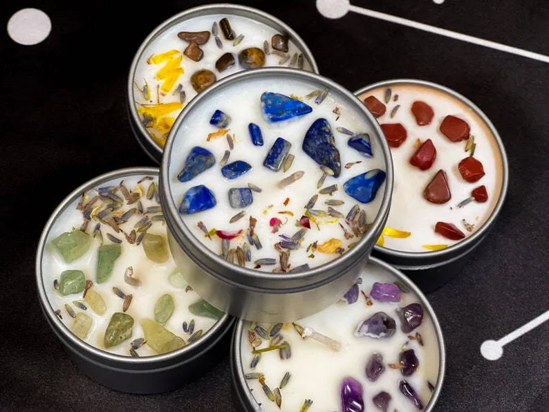 Soy Wax Energy Aromatherapy Candle Ylang Ylang Black Tin Can Dried Flower Home for Sleep Bedroom Fragrance Candle