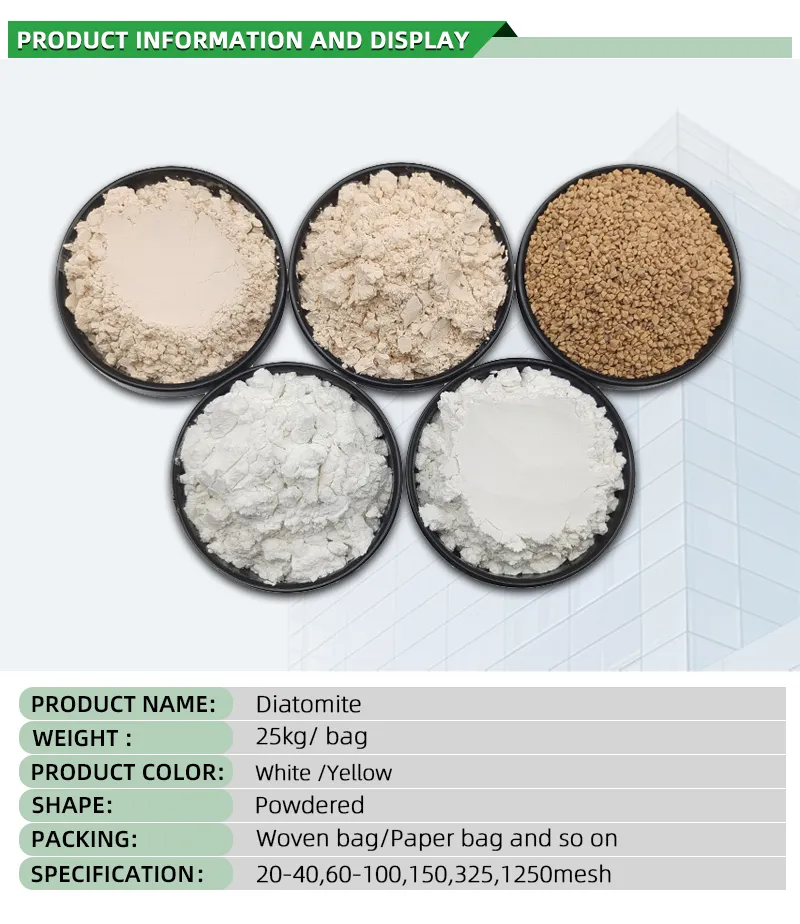 Diatomite for air purification water filtration eco friendly production porous structure adsorption capacity industrial catalyst carrier biodegradable plastic filler interior decoration