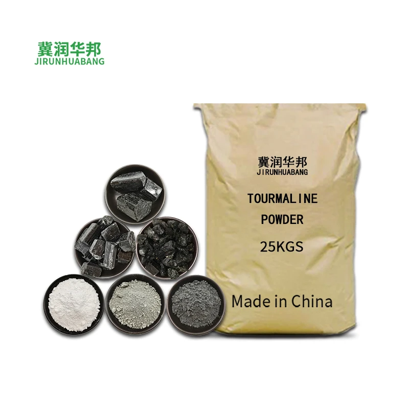 Runhuabang 10000 mesh white Tomalin powder foot on crystal tourmaline particles raw ore