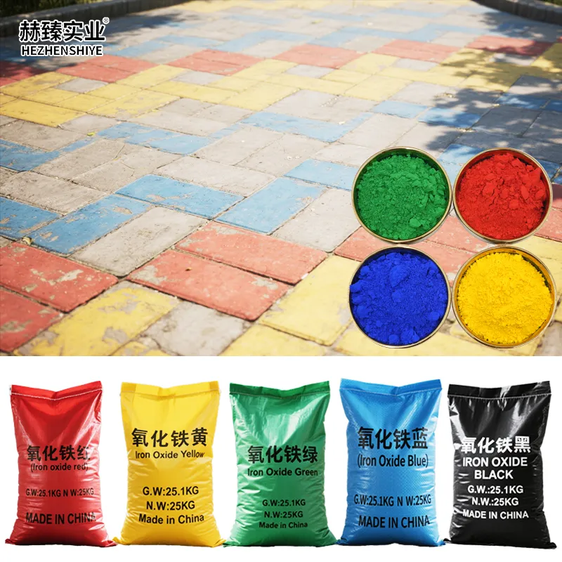 Iron oxide pigments for infrastructure eco friendly coating terrazzo coloring color stability weather resistance outdoor sculpture coloring recycled rubber coloring interior decoration
