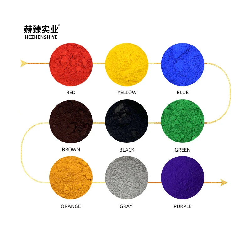 Hezhen iron oxide pigments for sustainable construction coloring eco friendly manufacturing process color stability performance multi scene adaptation durable coating application decorative material
