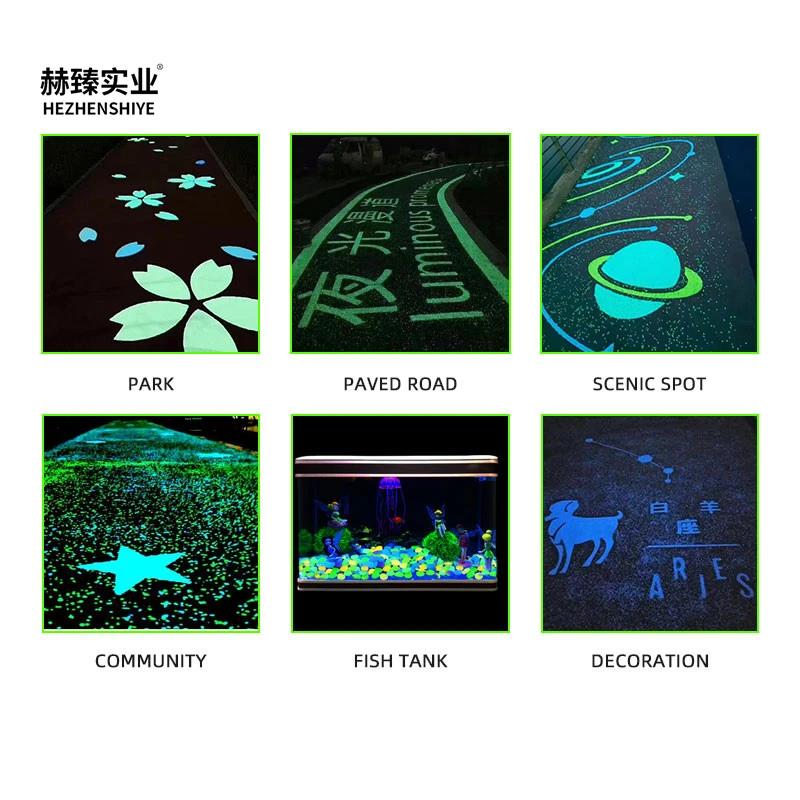 Artificial resin glowing stones