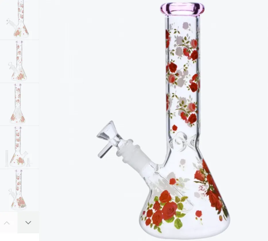 Floral Glass Beaker Bong - Style Meets Function