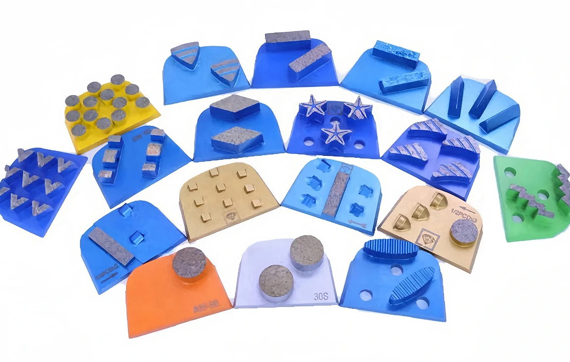 <p>Diamond grinding shoes are designed for use with floor grinding machines to smooth and prepare concrete floors. These shoes are equipped with diamond segments that help remove rough surfaces, adhesives, coatings, or old floor layers. They are highly effective in surface leveling and polishing, providing a smooth, even finish. Commonly used in residential and commercial floor preparation, diamond grinding shoes help improve the quality and appearance of concrete surfaces. Their efficiency in grinding and long lifespan make them a popular choice for floor contractors and resurfacing professionals.</p>