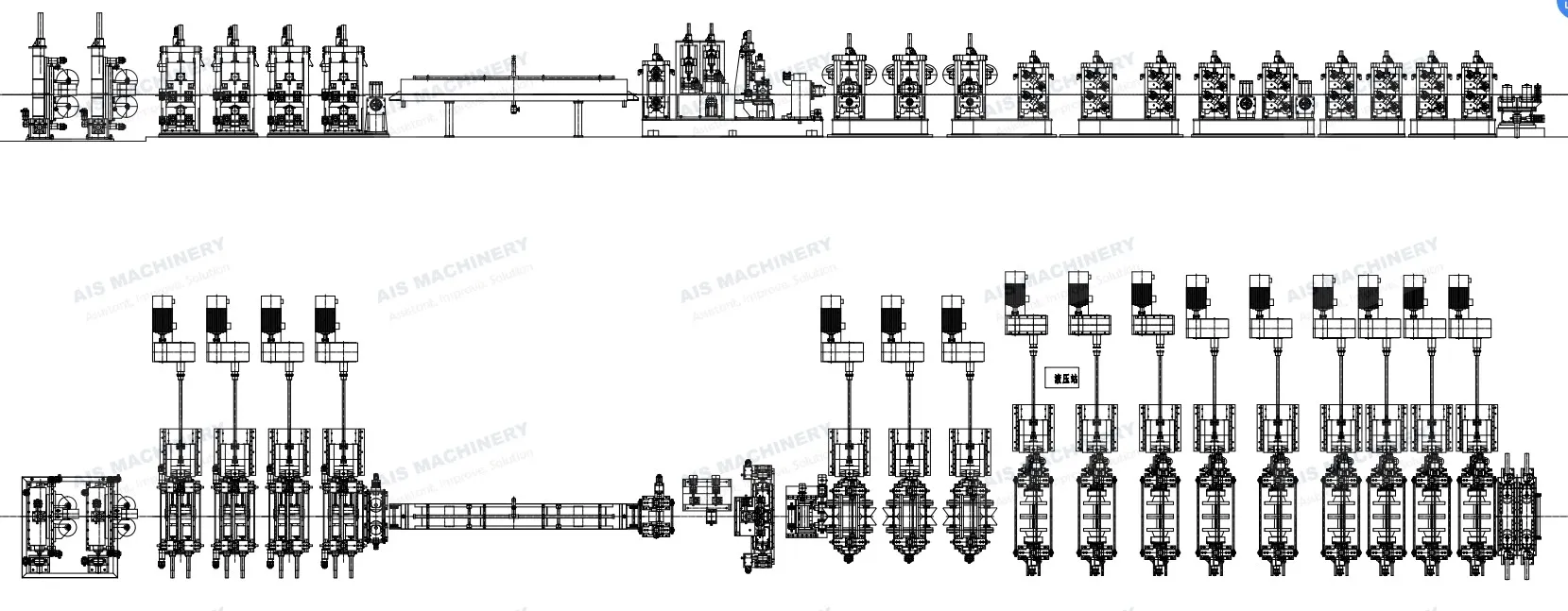 Forming and Final Sizing Section of ERW Pipe Mill