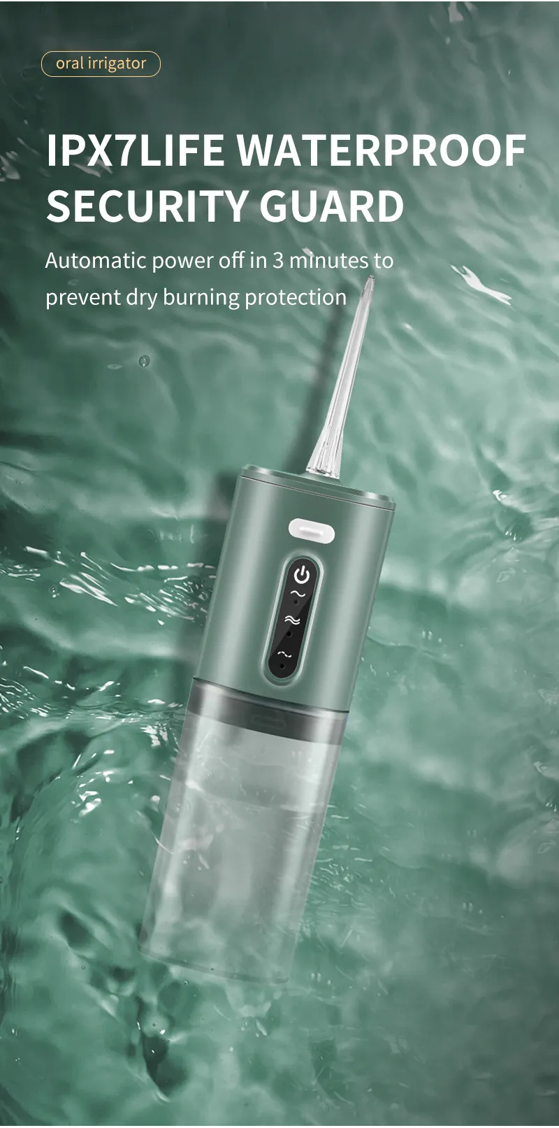 B 31B 1000mAh IPX7 Waterproof Portable Household Dental Irrigator with English Operating Instructions