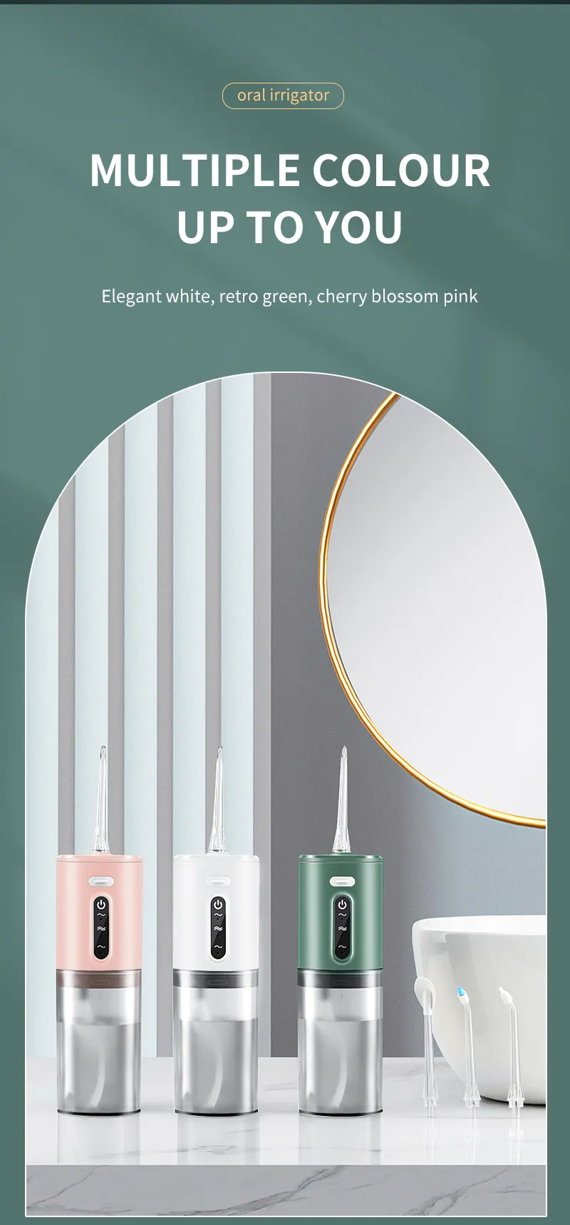 B 31B 1000mAh IPX7 Waterproof Portable Household Dental Irrigator with English Operating Instructions