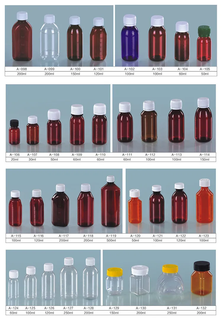 PET  medical food-grade custom eye drop transparent medicine capsule bottles