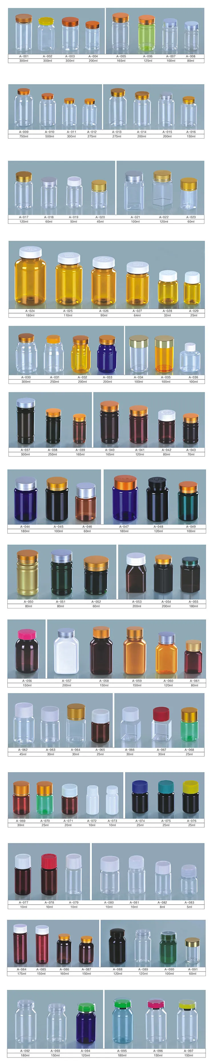 PET  medical food-grade custom eye drop transparent medicine capsule bottles