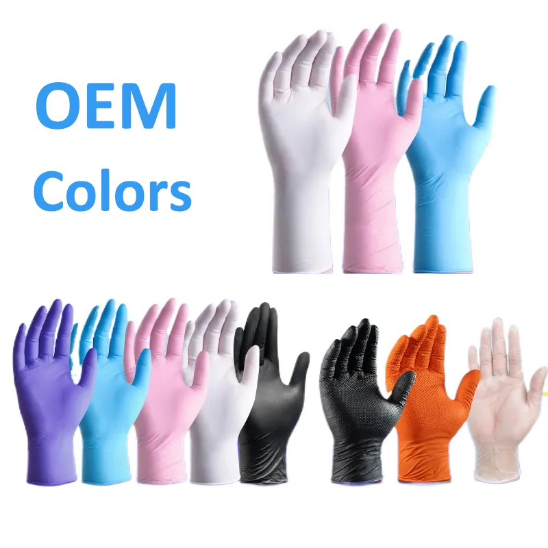 Green disposable nitril examination glove for hospital with powder free Green disposable nitril examination glove for hospital with powder free