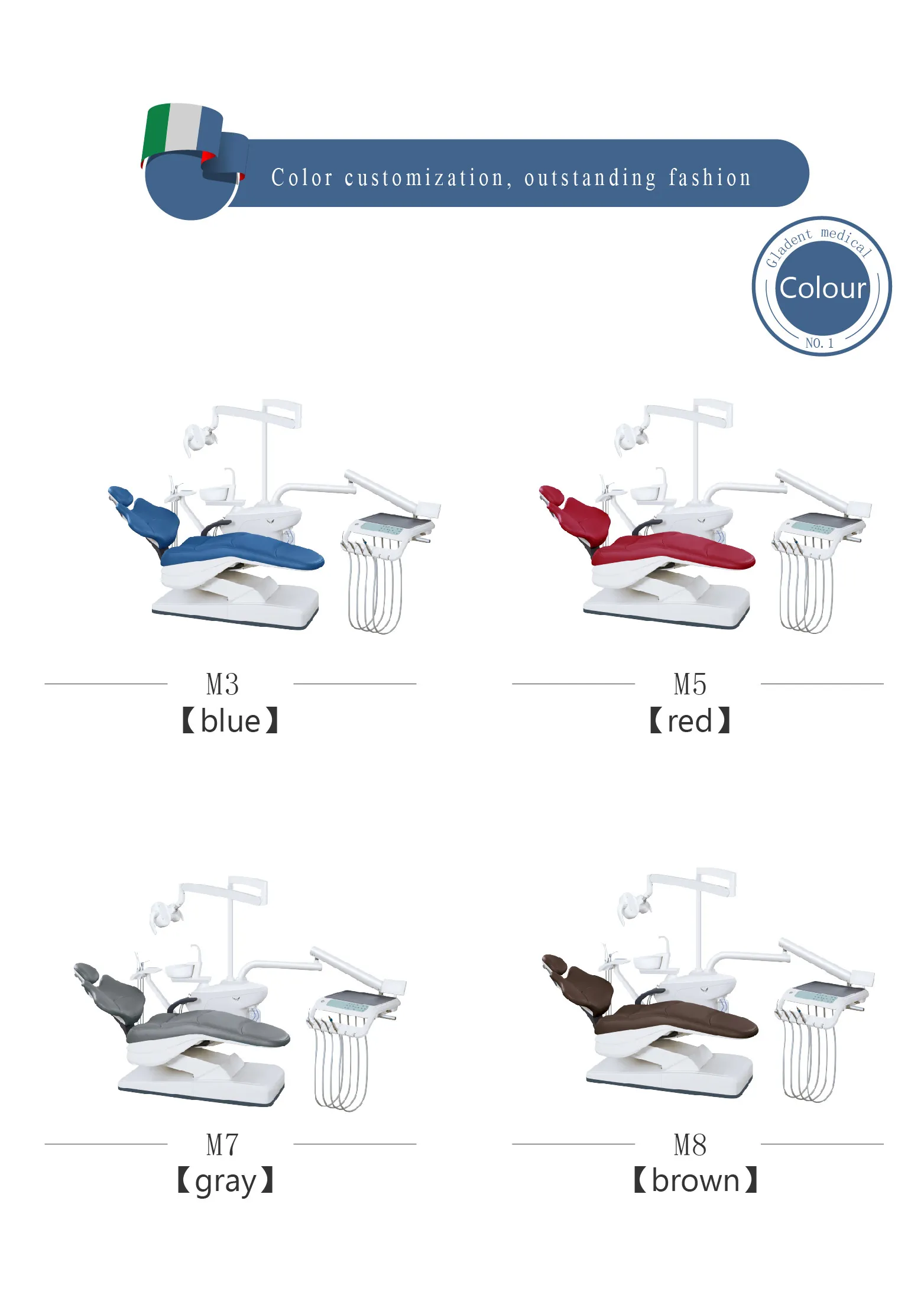 Custom Dental Chair with Adjustable Height and Recycled Parts for Dental Treatment Custom Dental Chair with Adjustable Height and Recycled Parts for Dental Treatment