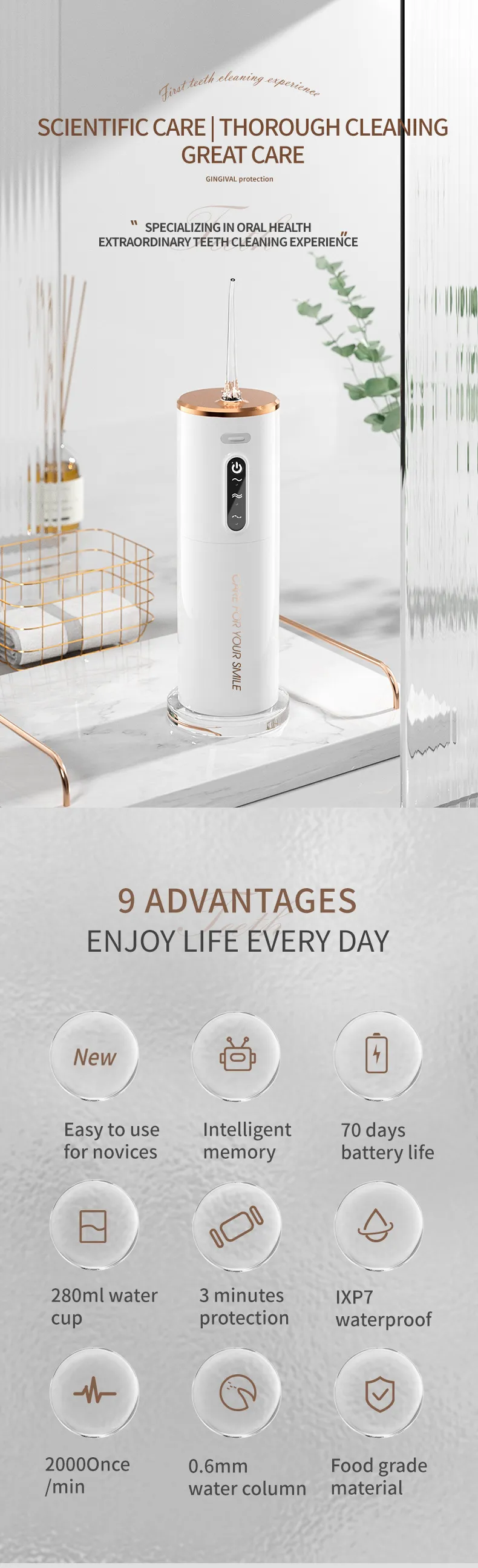 B31 Wholesale Professional Dental Spa Direct Mini Portable Oral Care Irrigator Device for Home Pharmacy