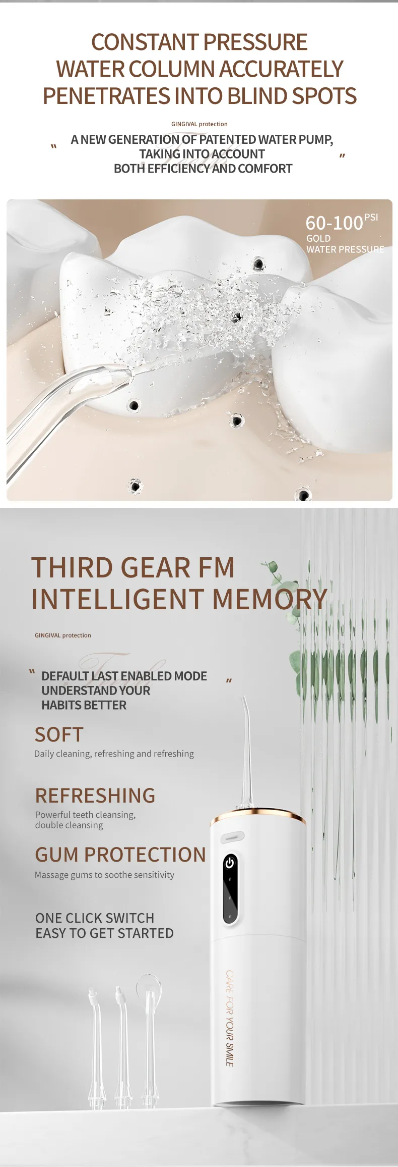 B31 Wholesale Professional Dental Spa Direct Mini Portable Oral Care Irrigator Device for Home Pharmacy