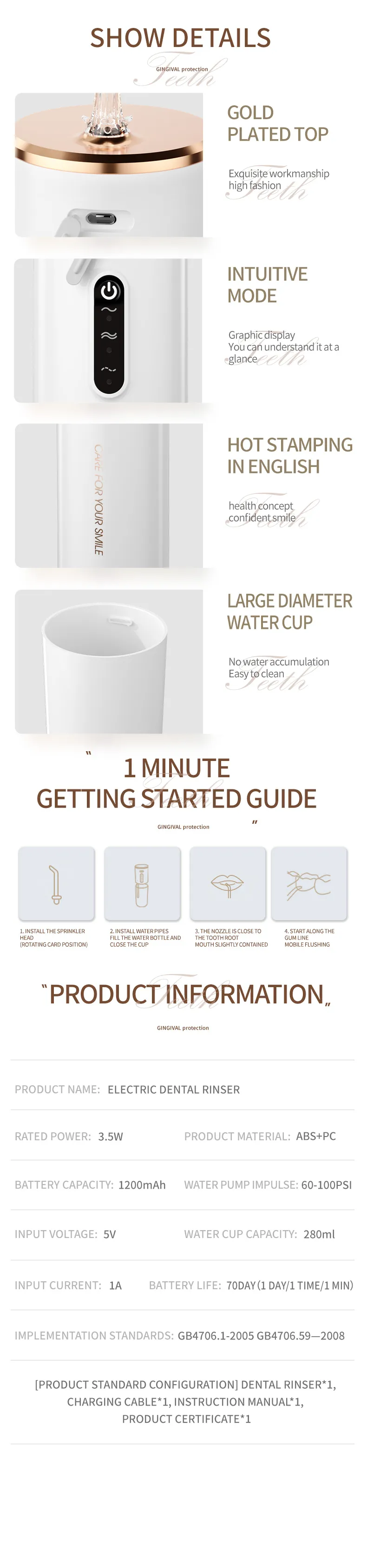 B31 Wholesale Professional Dental Spa Direct Mini Portable Oral Care Irrigator Device for Home Pharmacy