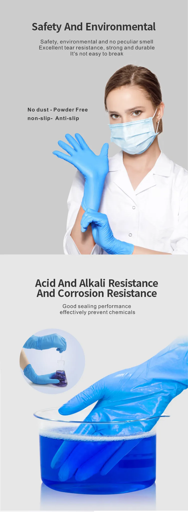 Green disposable nitril examination glove for hospital with powder free Green disposable nitril examination glove for hospital with powder free