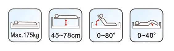 ORT3230W hospital bed with CE ISO FDA