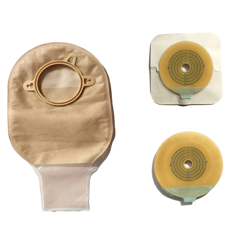 Two pieces disposable hydrocolloid ostomy bag