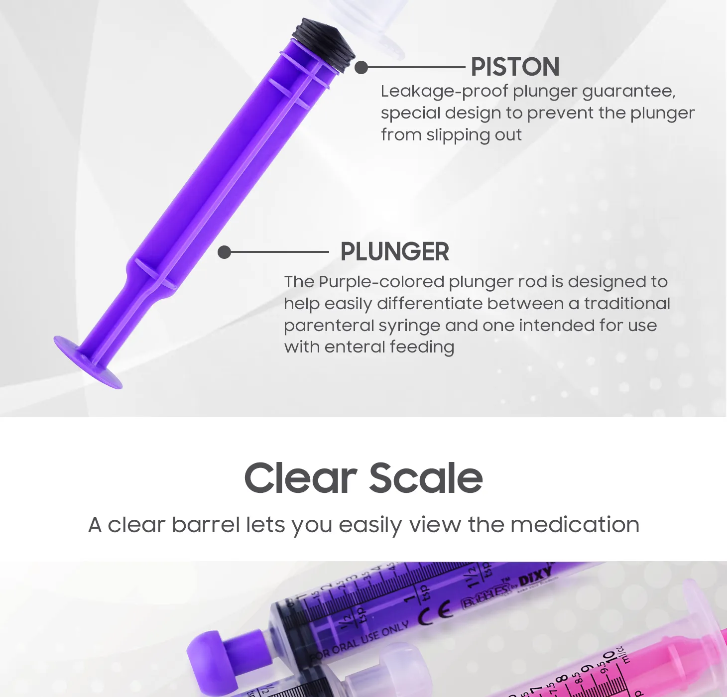 5ml 10ml different Color Food Grade Plastic Oral Feeding Syringe