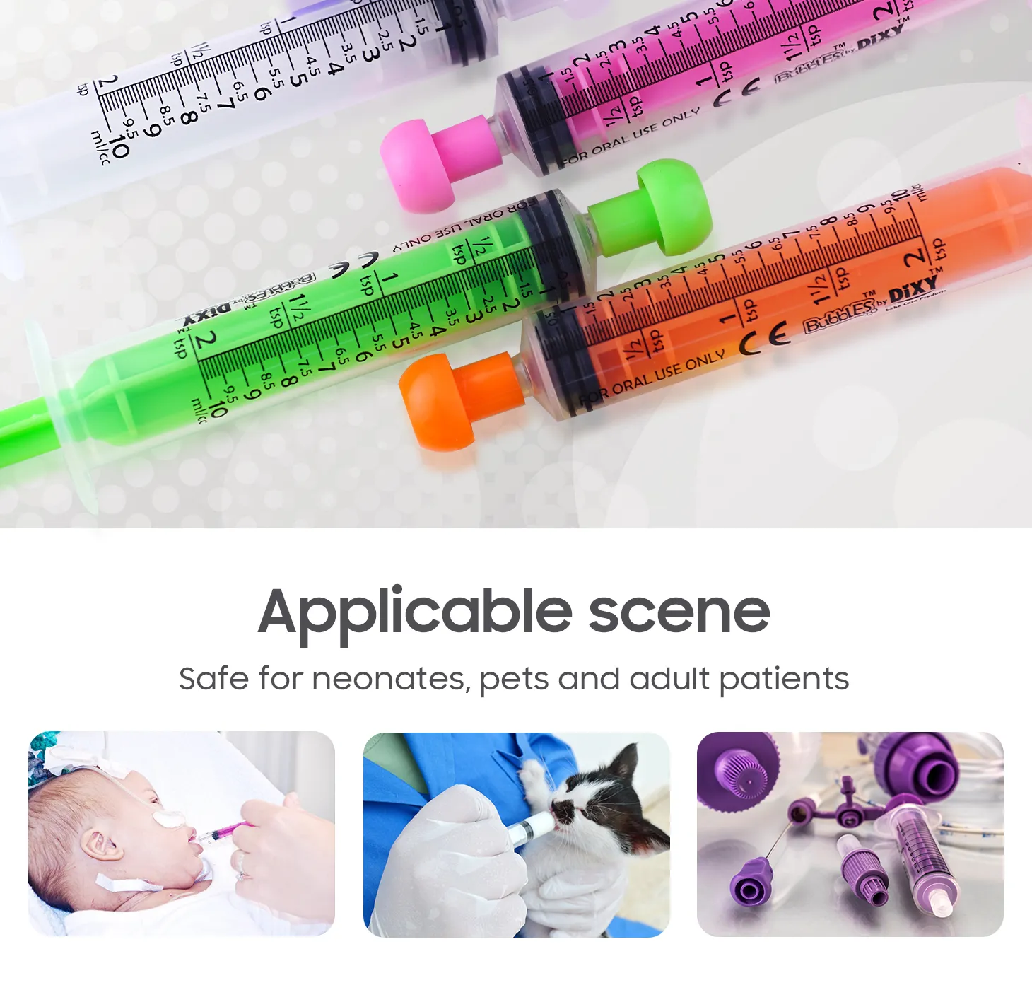 5ml 10ml different Color Food Grade Plastic Oral Feeding Syringe