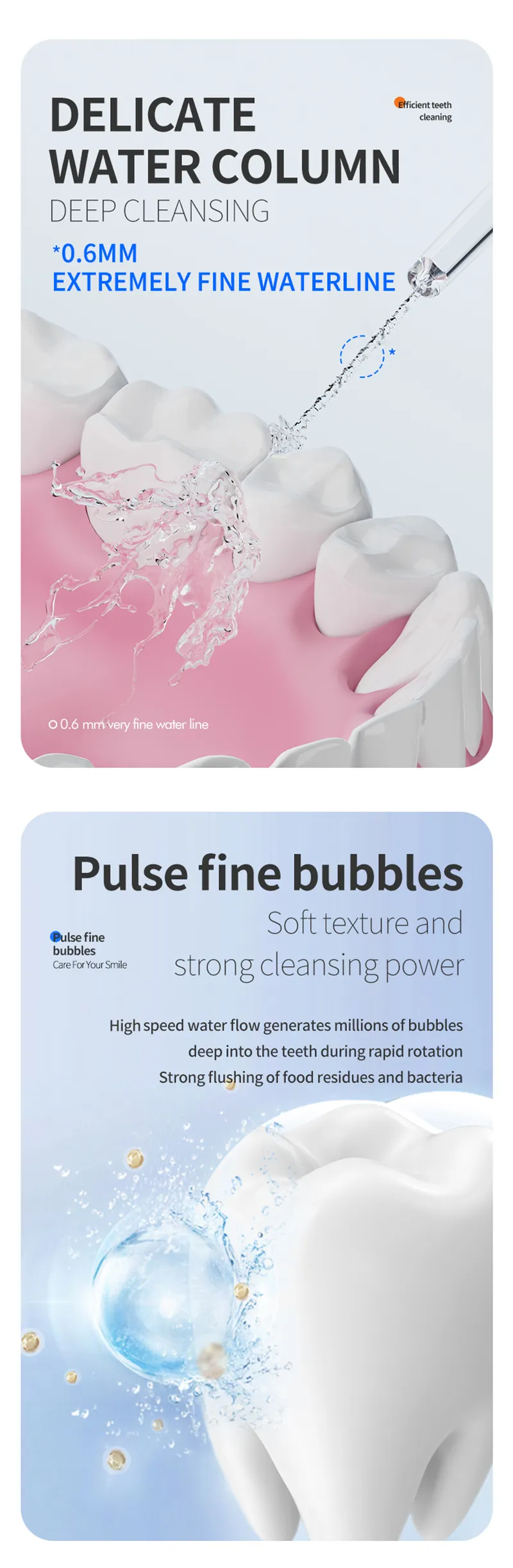 B41 Hot Sale Waterproof Rechargeable Cordless ABS Portable 260ml Oral Plaque Stain Removal Device