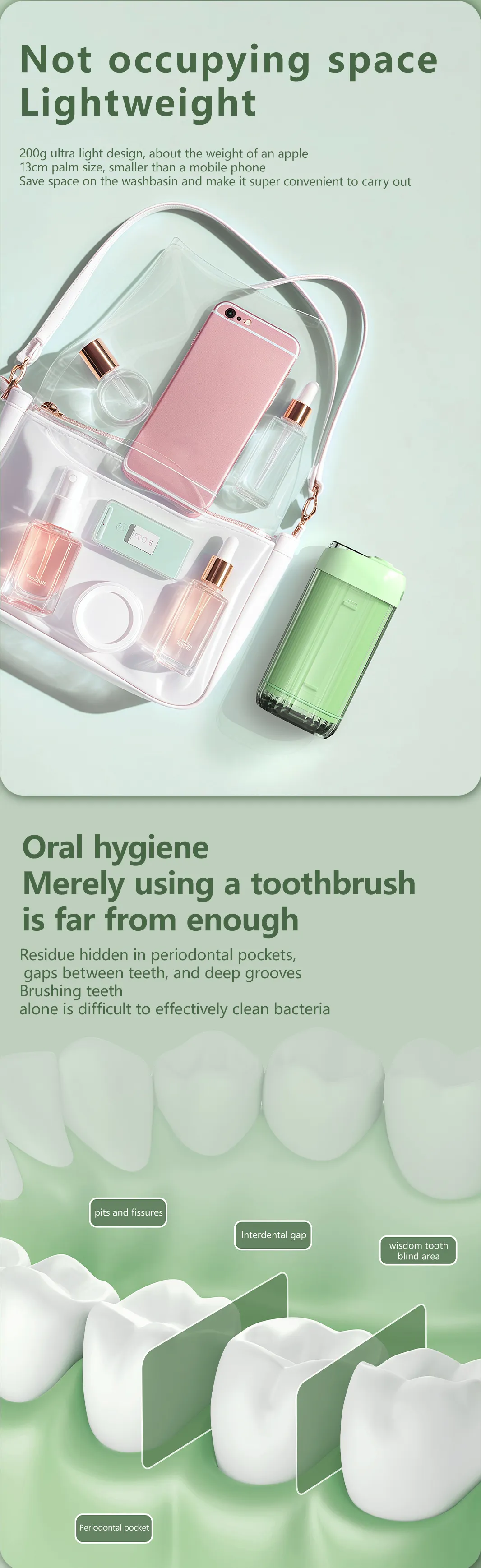 B33 Portable Electric Oral Irrigator with Waterproof English Operating Language for Household Use