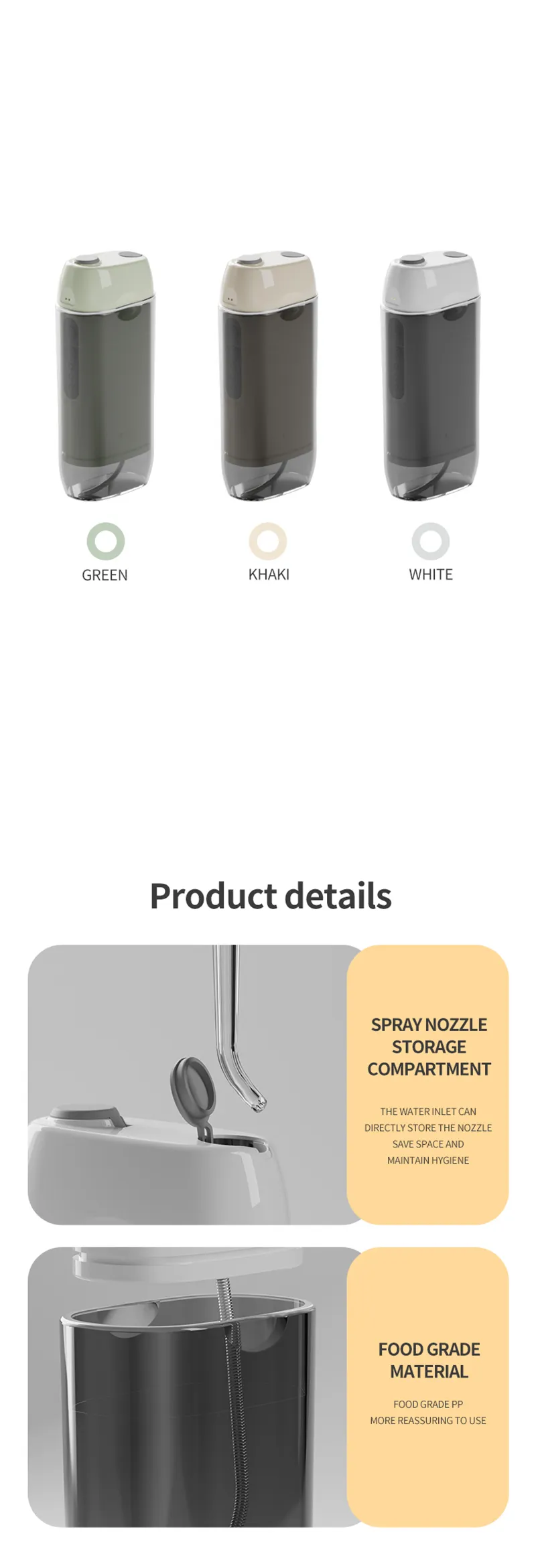 B41 Hot Sale Waterproof Rechargeable Cordless ABS Portable 260ml Oral Plaque Stain Removal Device