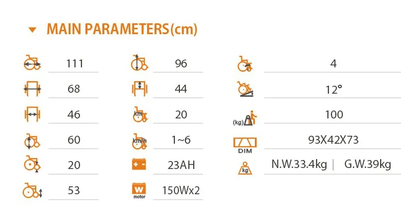 ORT101LAEPF1 Economic Electric Wheelchair