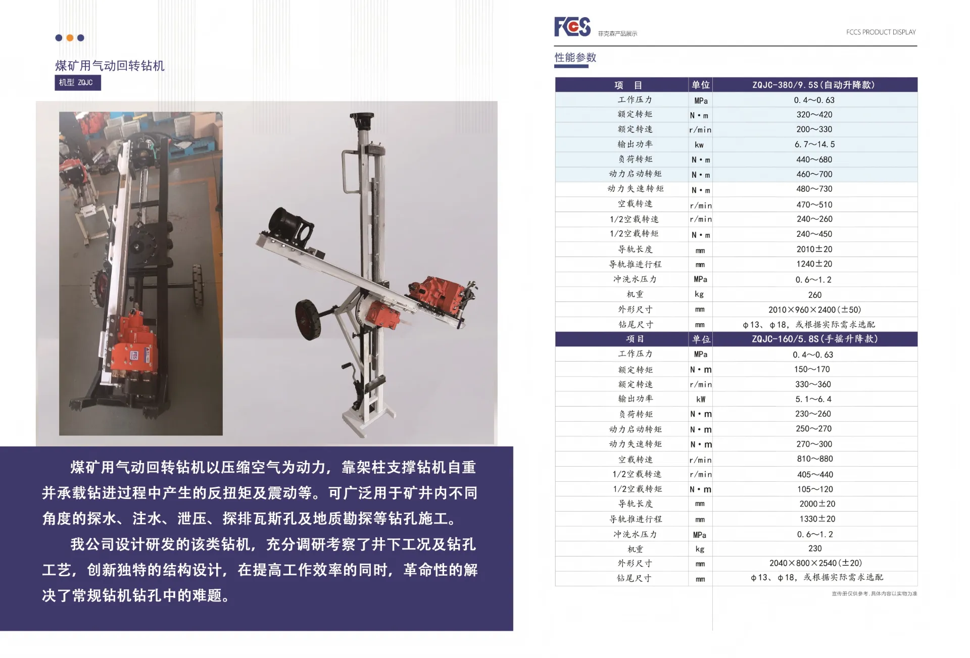 The simple and easy-to-operate pneumatic drilling machine for coal mines