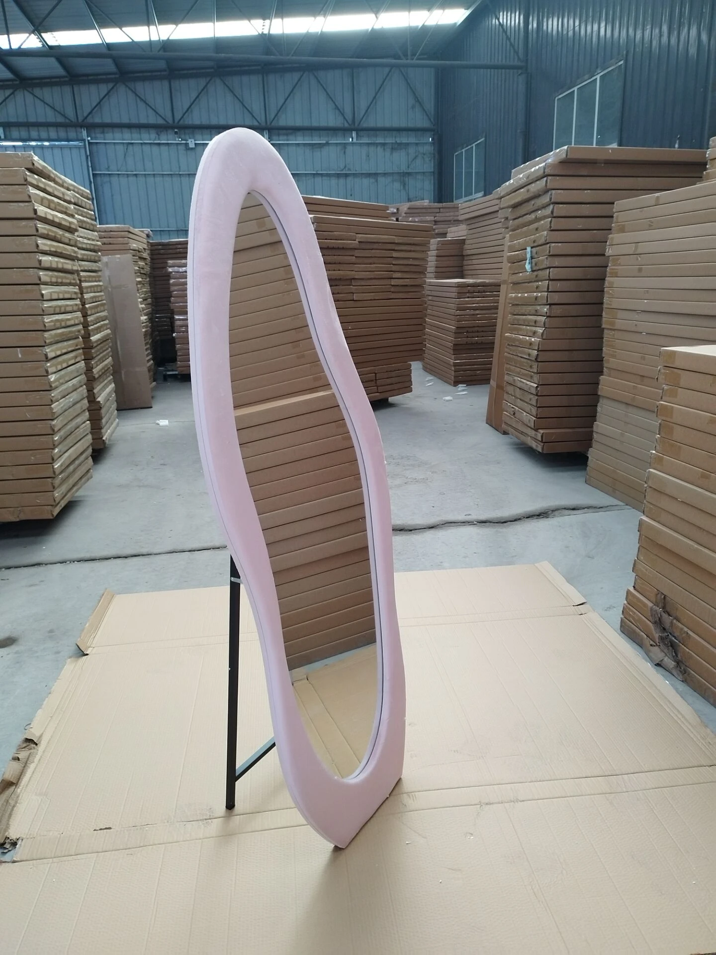 Flannel Upholstered Free-Standing Dressing Mirror