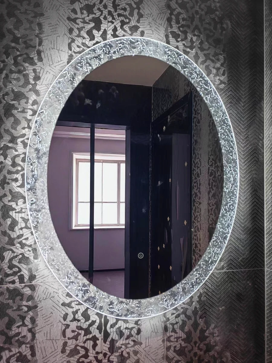 Factory Customized Round LED Smart Mirror Bathroom Mirror   and Smart Touch Buttons for Home Hotel Salon