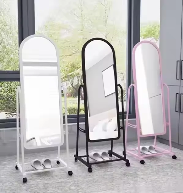 Standing Full - Length Mirror with Storage Rack: Redefine Your Home Dressing Space