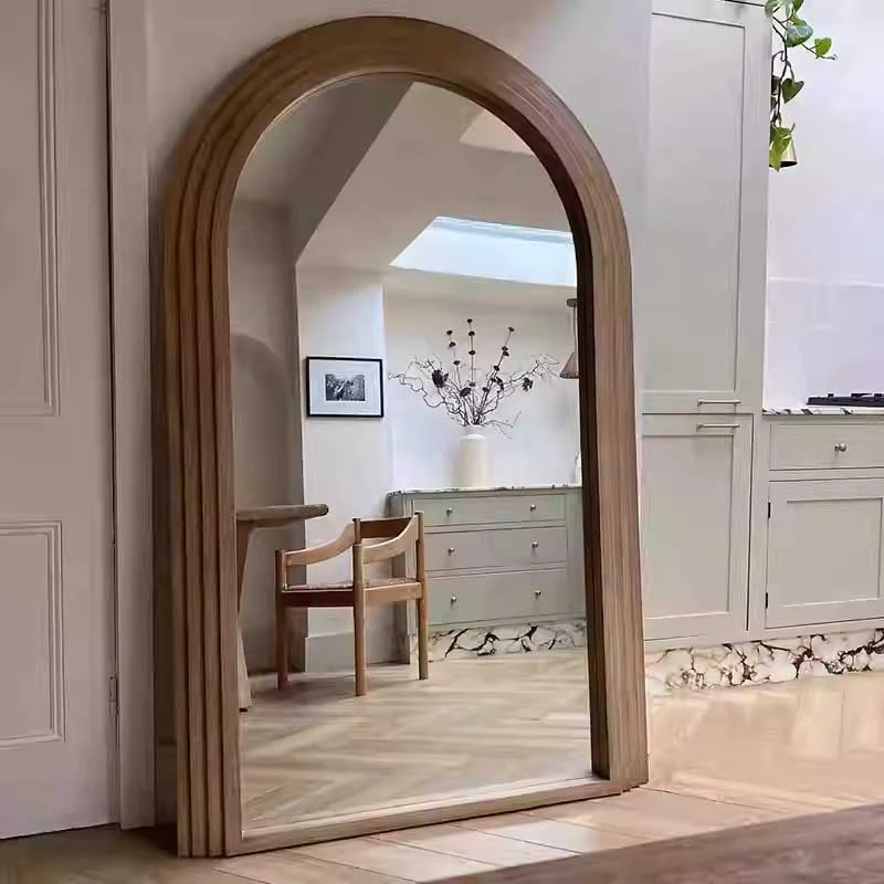 Rustic Wood Arch Mirror, Where Retro Meets Elegance