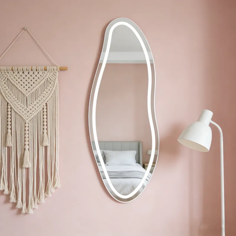 Custom Large Asymmetrical Black Frame Big Full Length Long Body Bathroom Decoration Irregular Hanging Wall Mirror Spiegel Miroir